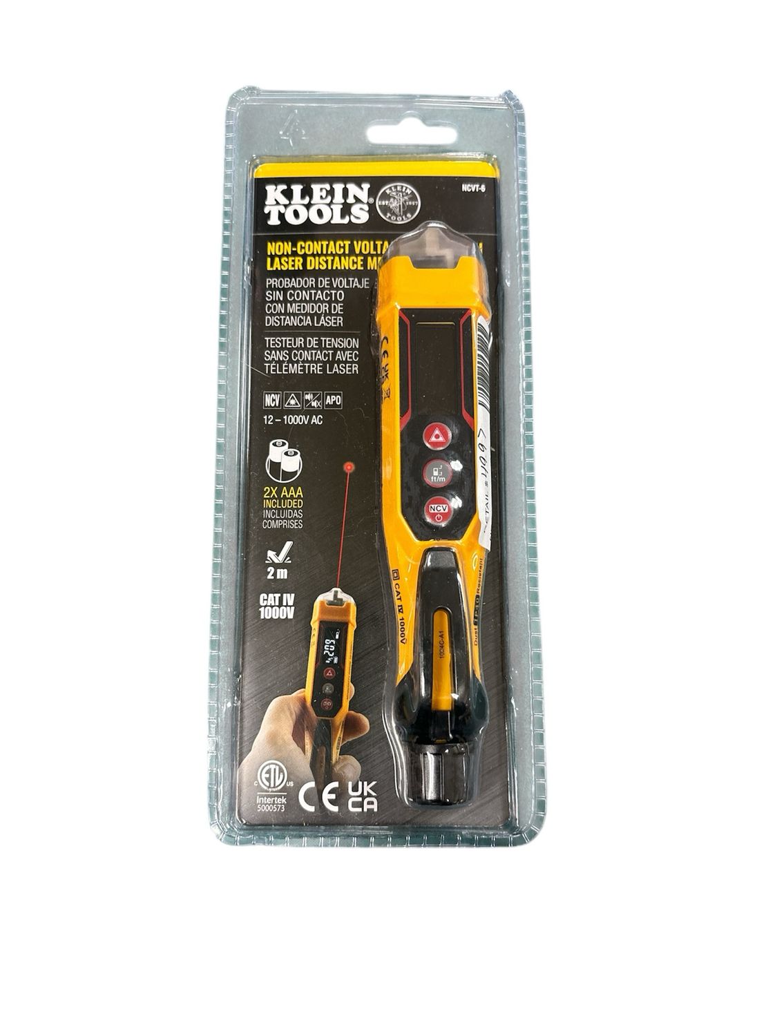 Klein Tools Non Contact Voltage Tester with Laser Distance Meter 12-1000V AC NCVT6