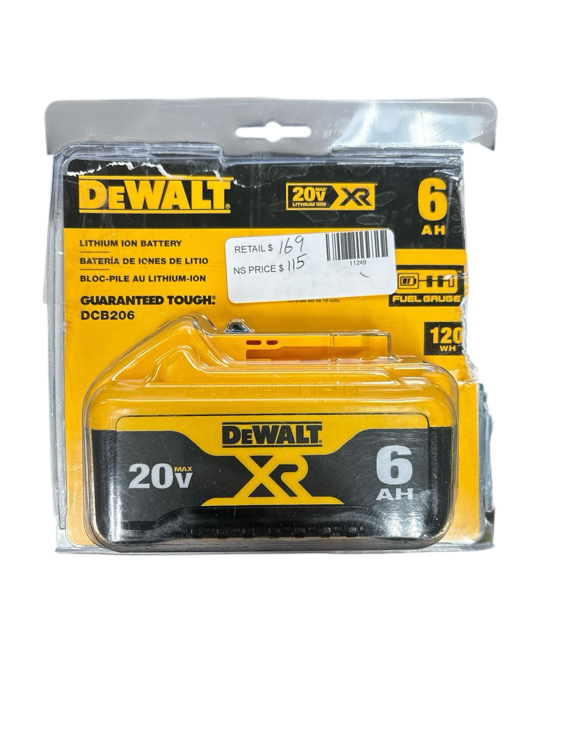 DEWALT 20V MAX Premium Lithium-Ion 6.0Ah Battery Pack DCB206 ..