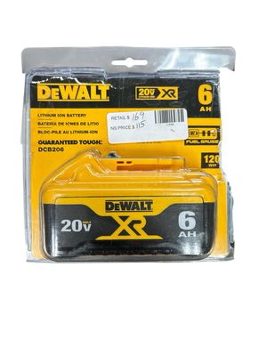 DEWALT 20V MAX Premium Lithium-Ion 6.0Ah Battery Pack DCB206 ..