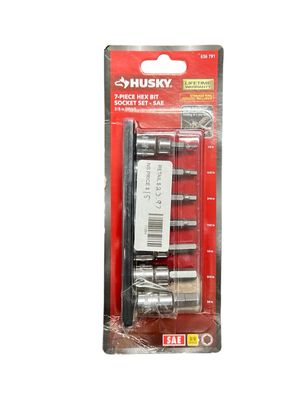 Husky 3/8 in. Drive SAE Hex Bit Socket Set (7-Piece) H3DSAE7PCHBSSR New