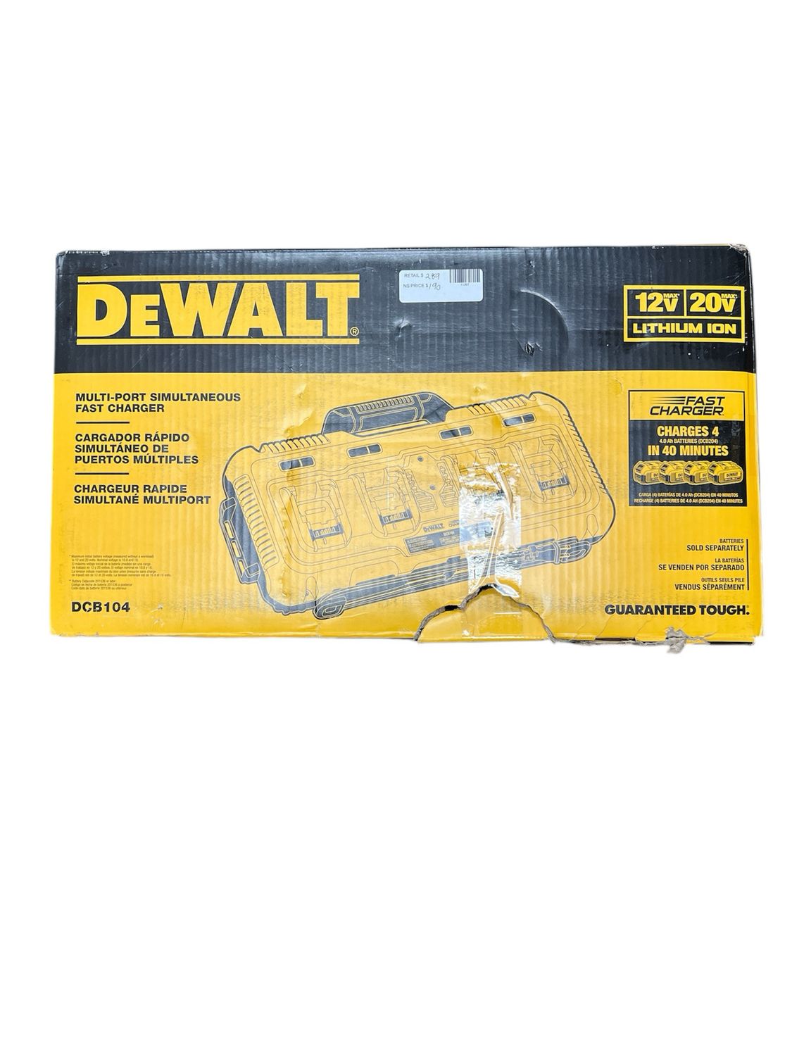 DEWALT 12V/20V/60V MAX 4-Port Lithium-Ion Battery Charger DCB104 New