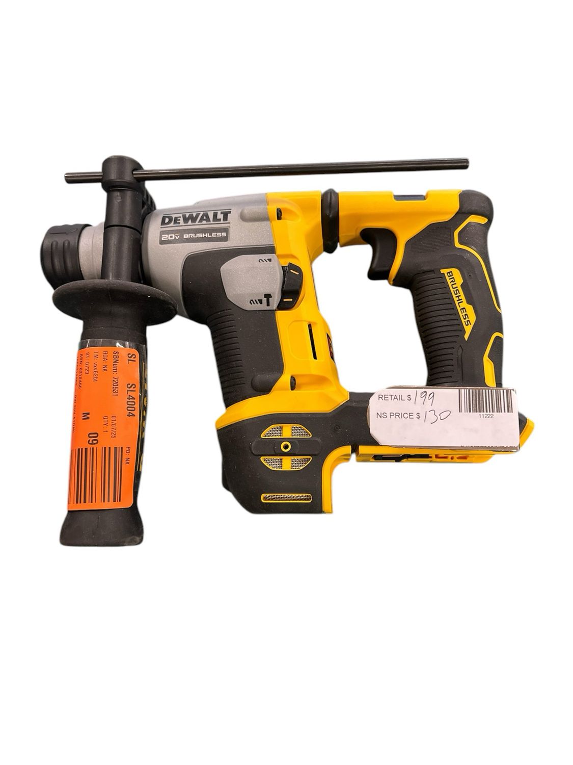 DEWALT ATOMIC 20V MAX Cordless Brushless Ultra-Compact 5/8 in. SDS Plus Hammer Drill (Tool Only) DCH172B New