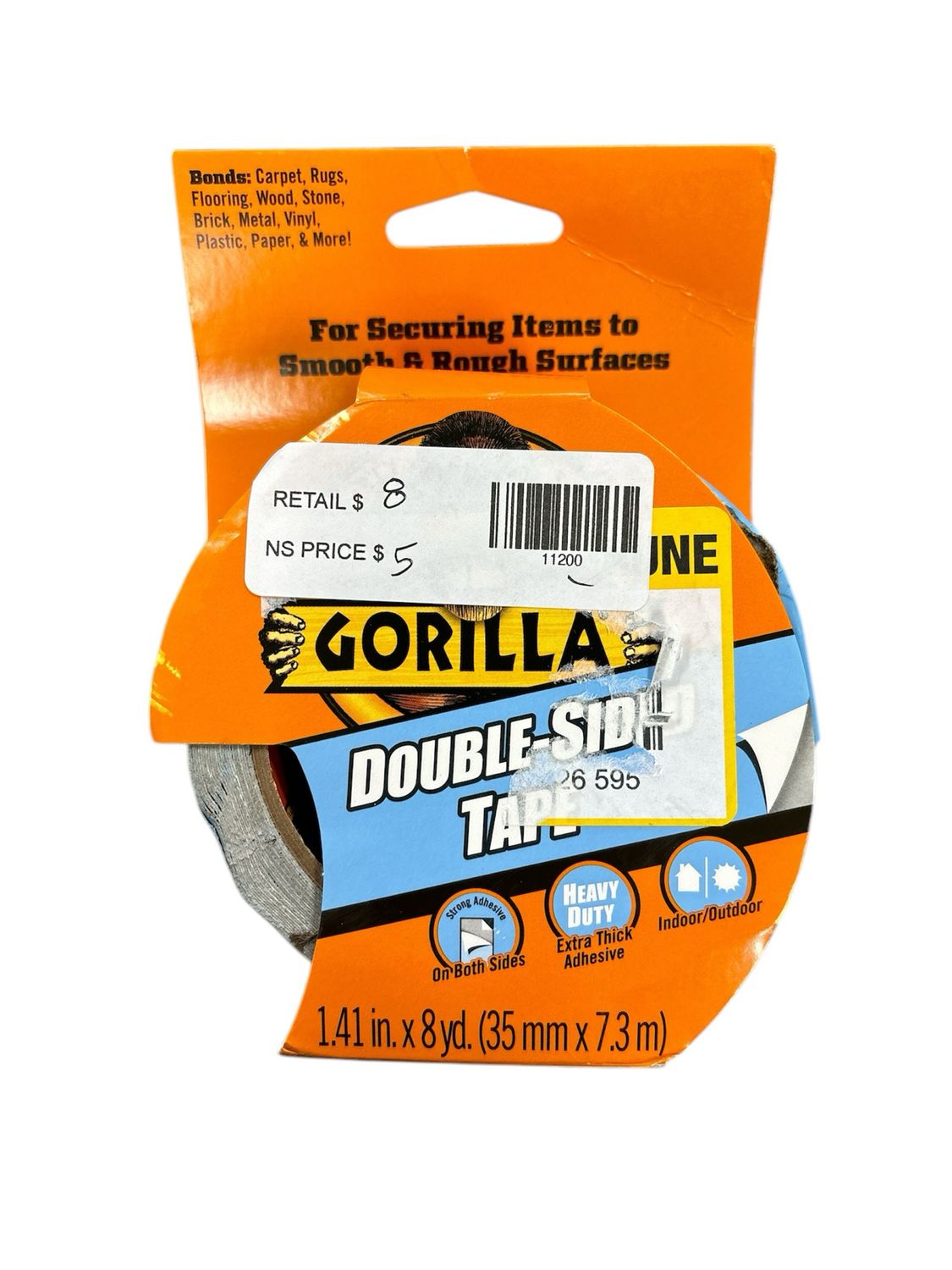 Gorilla 1.41 in. x 8 yds. Double Sided Cloth Tape 100925