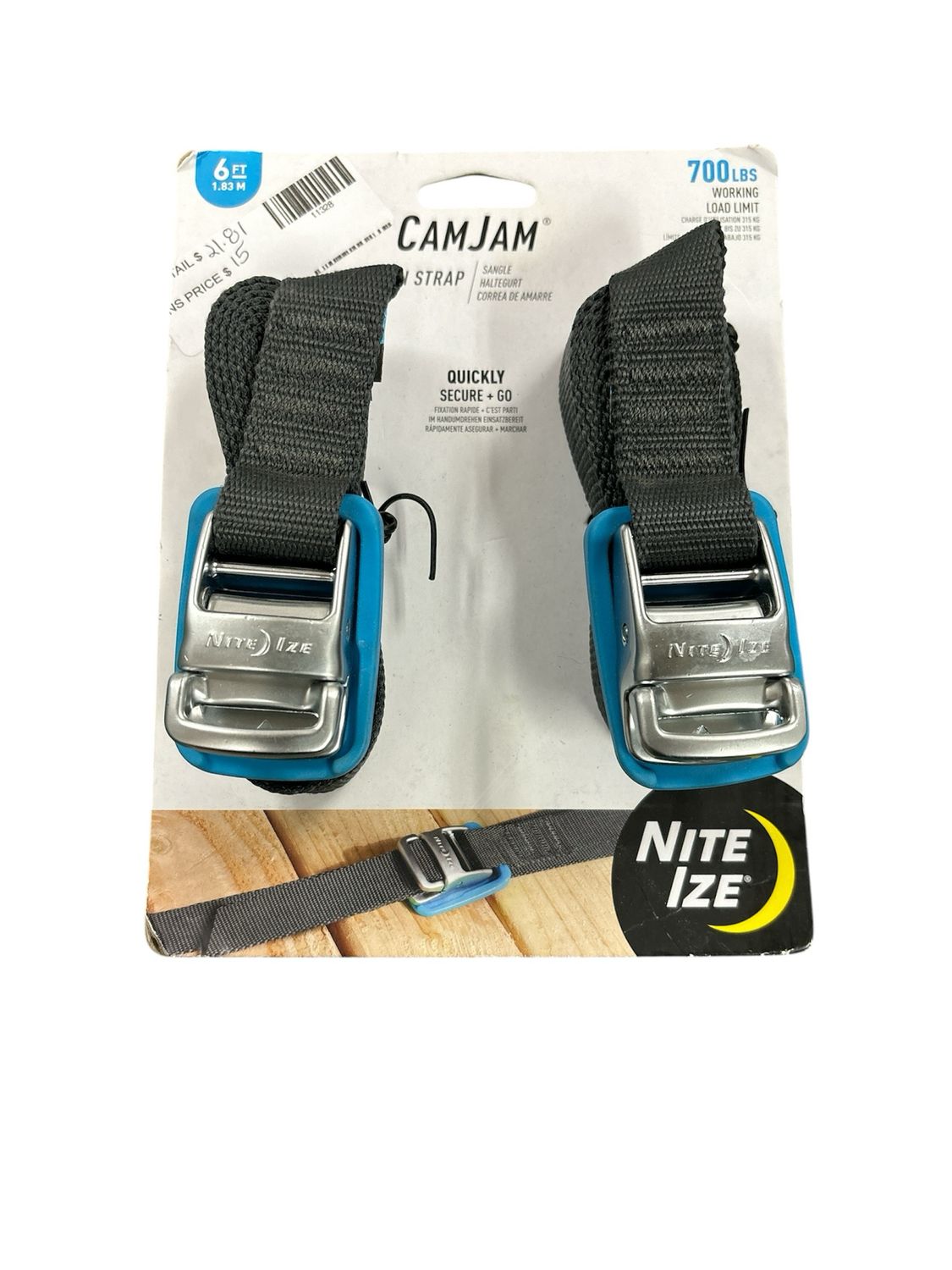 Nite Ize CamJam 6 ft. Tie Down Strap (2-Pack) CJWR6-2PK-09D1