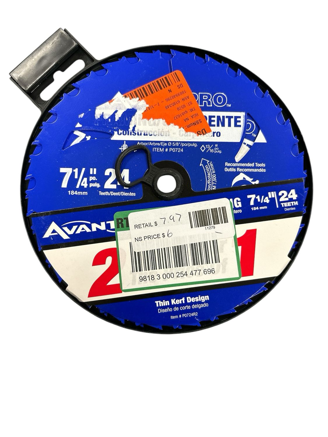 Avanti Pro 7-1/4 in. x 24-Tooth Framing Circular Saw Blade (2-Pack) P0724R2