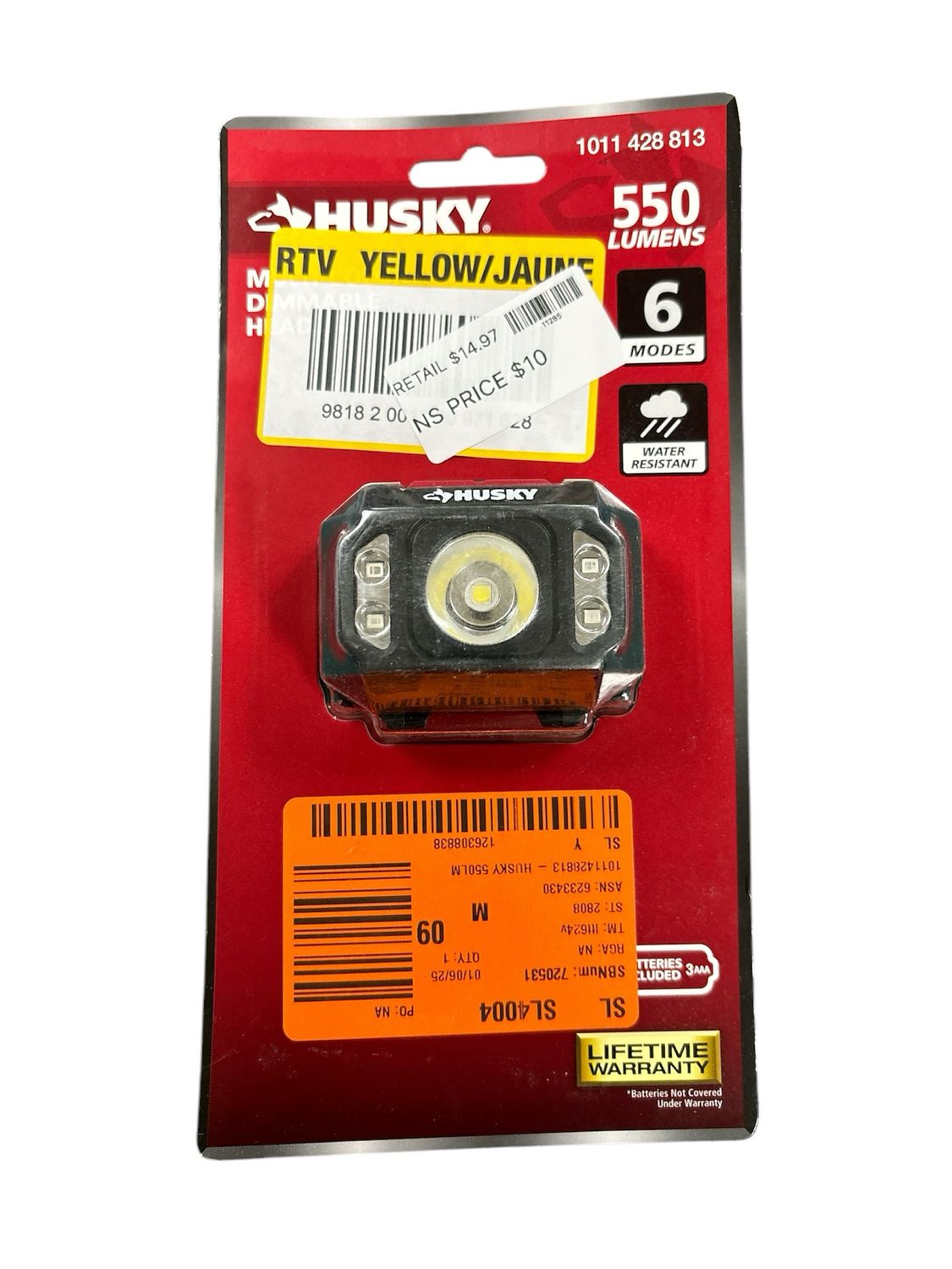 Husky 550 Lumens Compact Multi-Setting Dimmable Headlight 91398