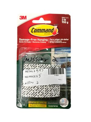 Command 2 lb. Medium Clear Outdoor Window Hook Value Pack (5 Hooks, 6 Water Resistant Strips) 17091CLRAWVPES