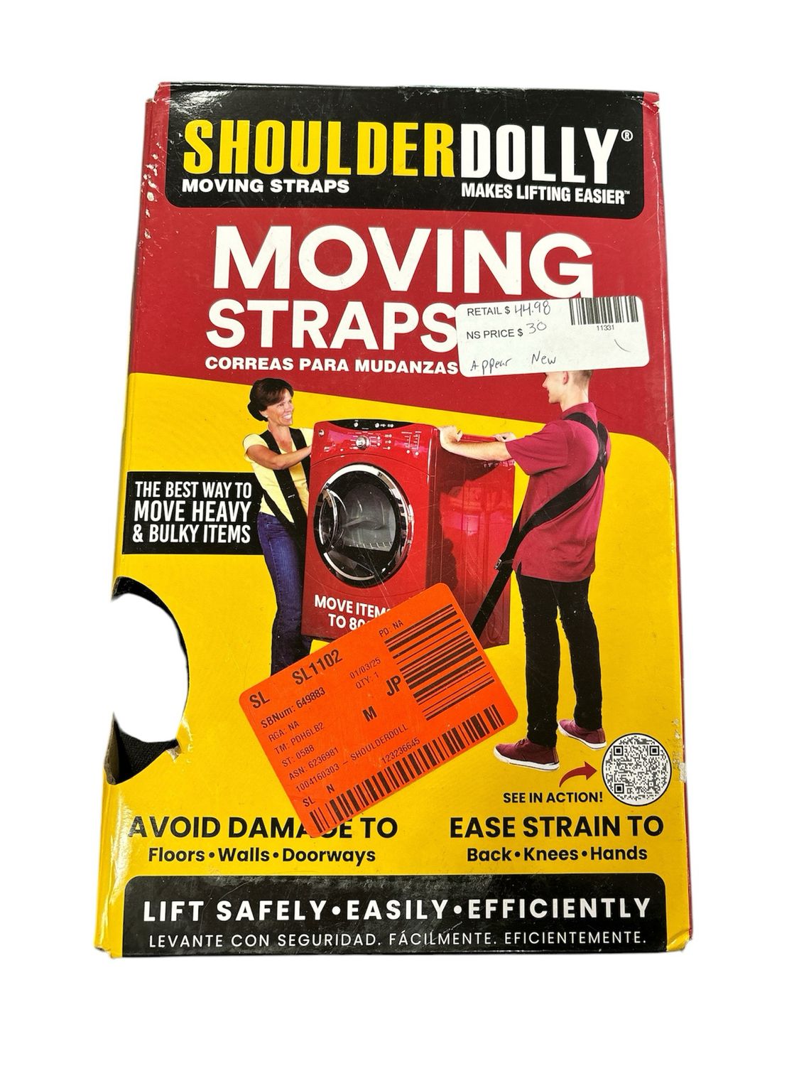 SHOULDER DOLLY ShoulderDolly 12 ft L x 5 in. W Moving Straps for items up to 800 Lb LD2000