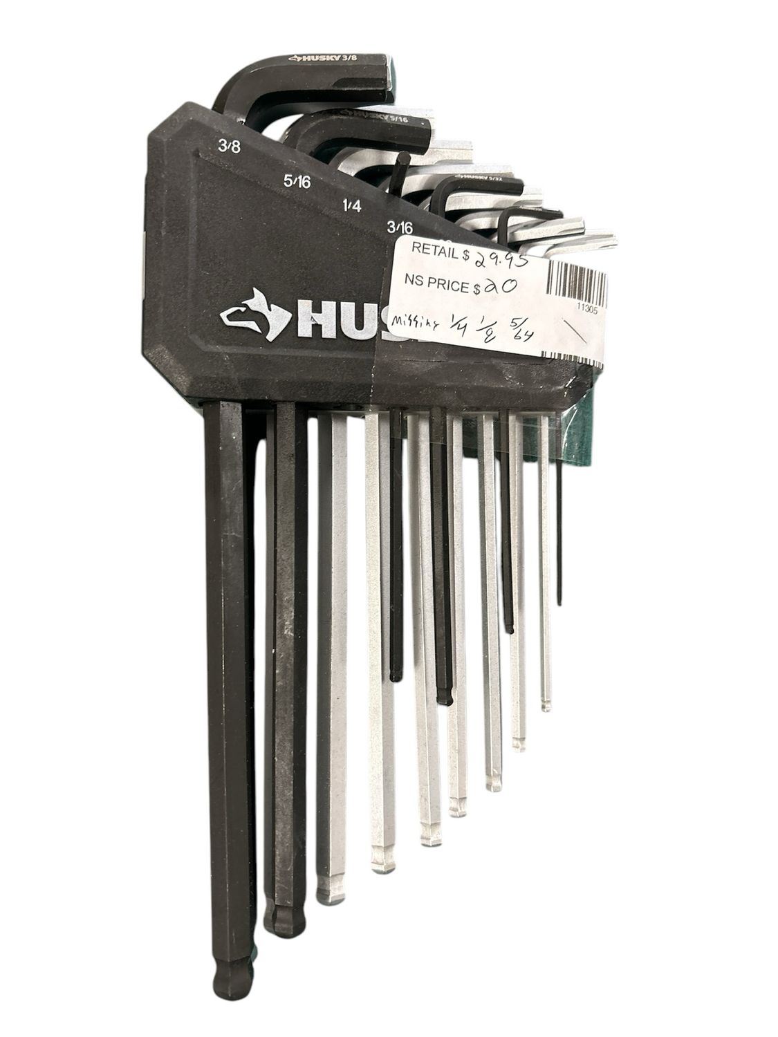 Husky BITE SAE/Metric Non-Slip Hex Key Set (18-Piece) HBLAHK18