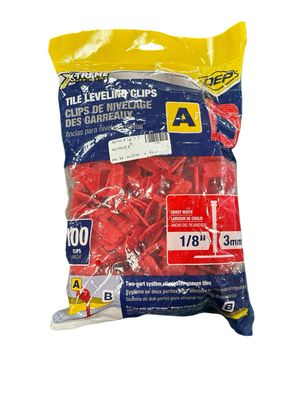 QEP Xtreme Red 1/8 in. Clip, Part A of Two-Part Tile Leveling System 100-Pack 99769