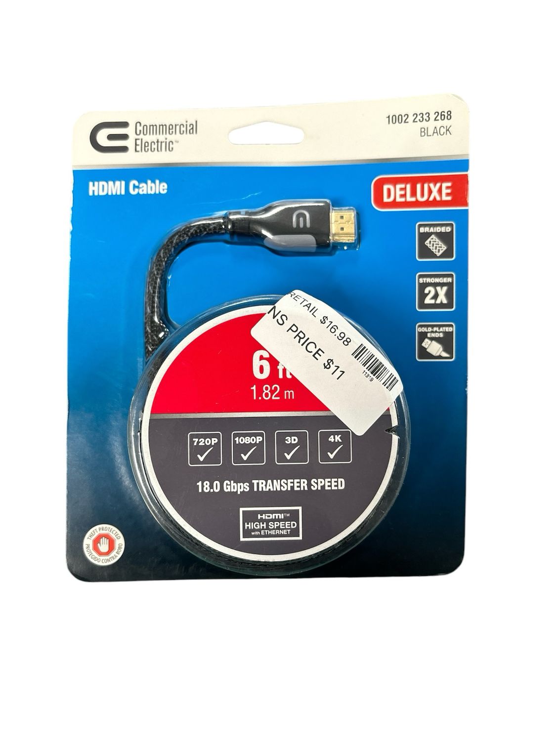 Commercial Electric 6 ft. Deluxe HDMI Cable HD0856