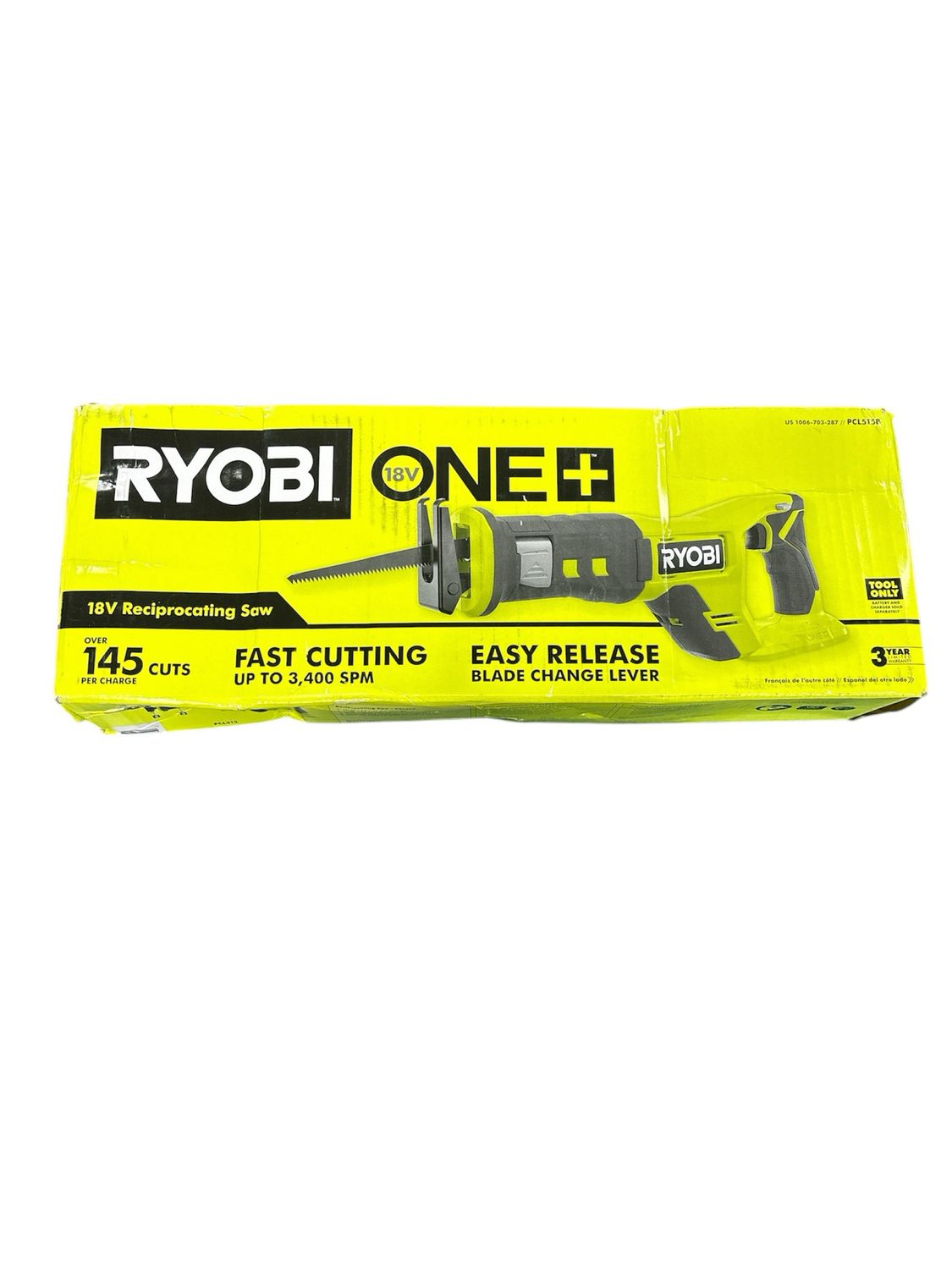 RYOBI ONE+ 18V Cordless Reciprocating Saw (Tool Only) PCL515B