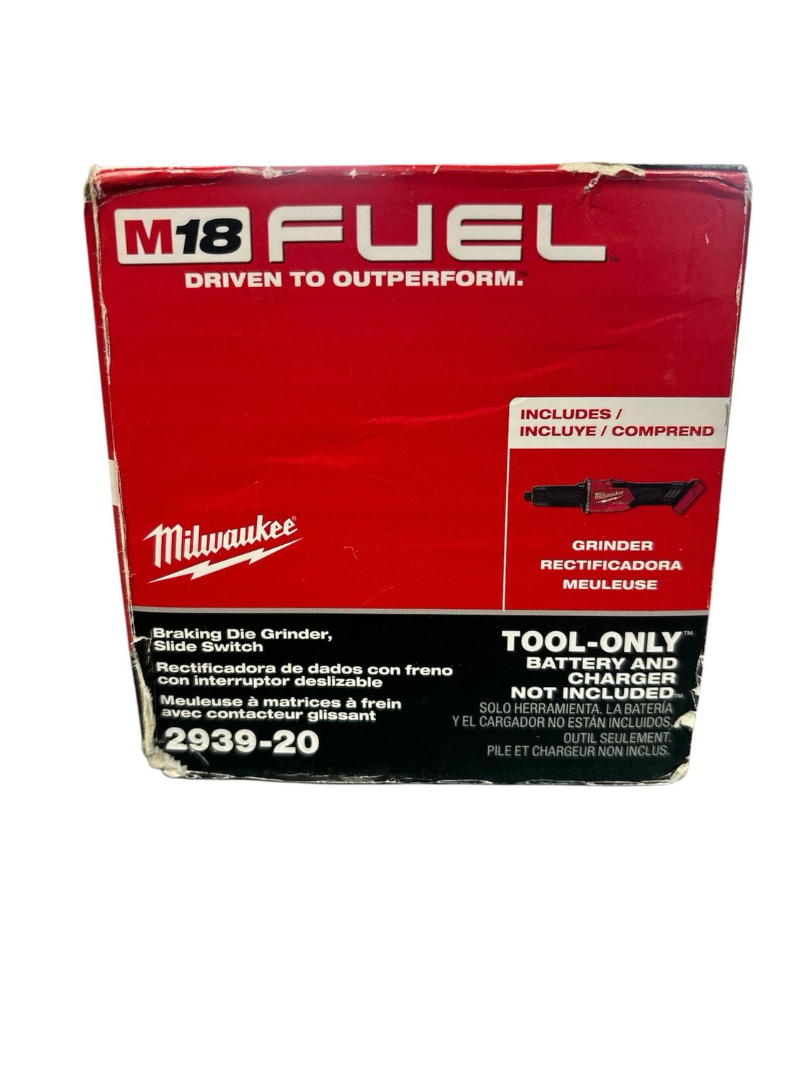 Milwaukee M18 FUEL 18V Lithium-Ion Brushless Cordless 1/4 in. Braking Die Grinder Slide Switch (Tool-Only) 2939-20