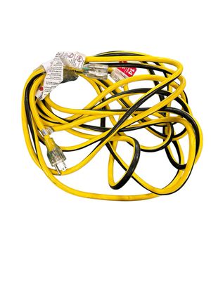 Husky VividFlex 25 ft. 14/3 Gauge Medium Duty Indoor/Outdoor Extension Cord with Lighted End, Yellow 23025HY