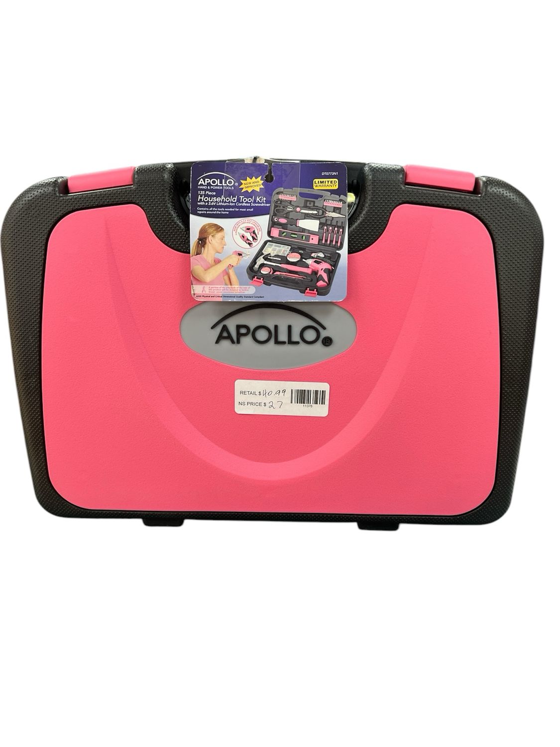 Apollo 135-Piece Home Tool Kit in Pink DT0773n1 New