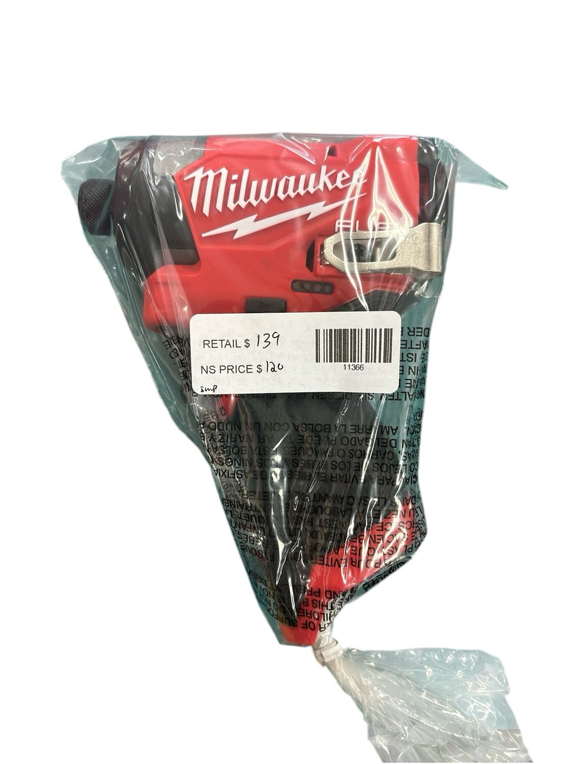 Milwaukee M12 FUEL 12V Lithium-Ion Brushless Cordless 1/4 in. Hex Impact Driver (Tool-Only) 3453-20 New .