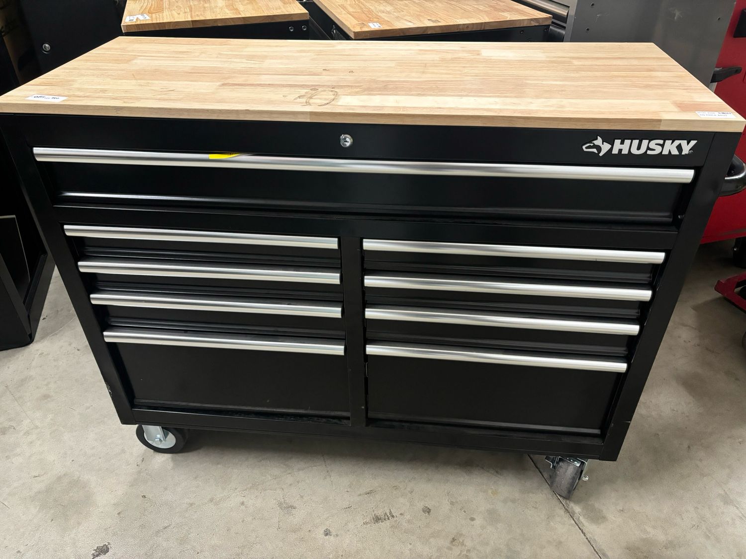 Husky Tool Storage 46 in. W x 18 in. D Mobile Workbench Cabinet Toolbox in Gloss Black