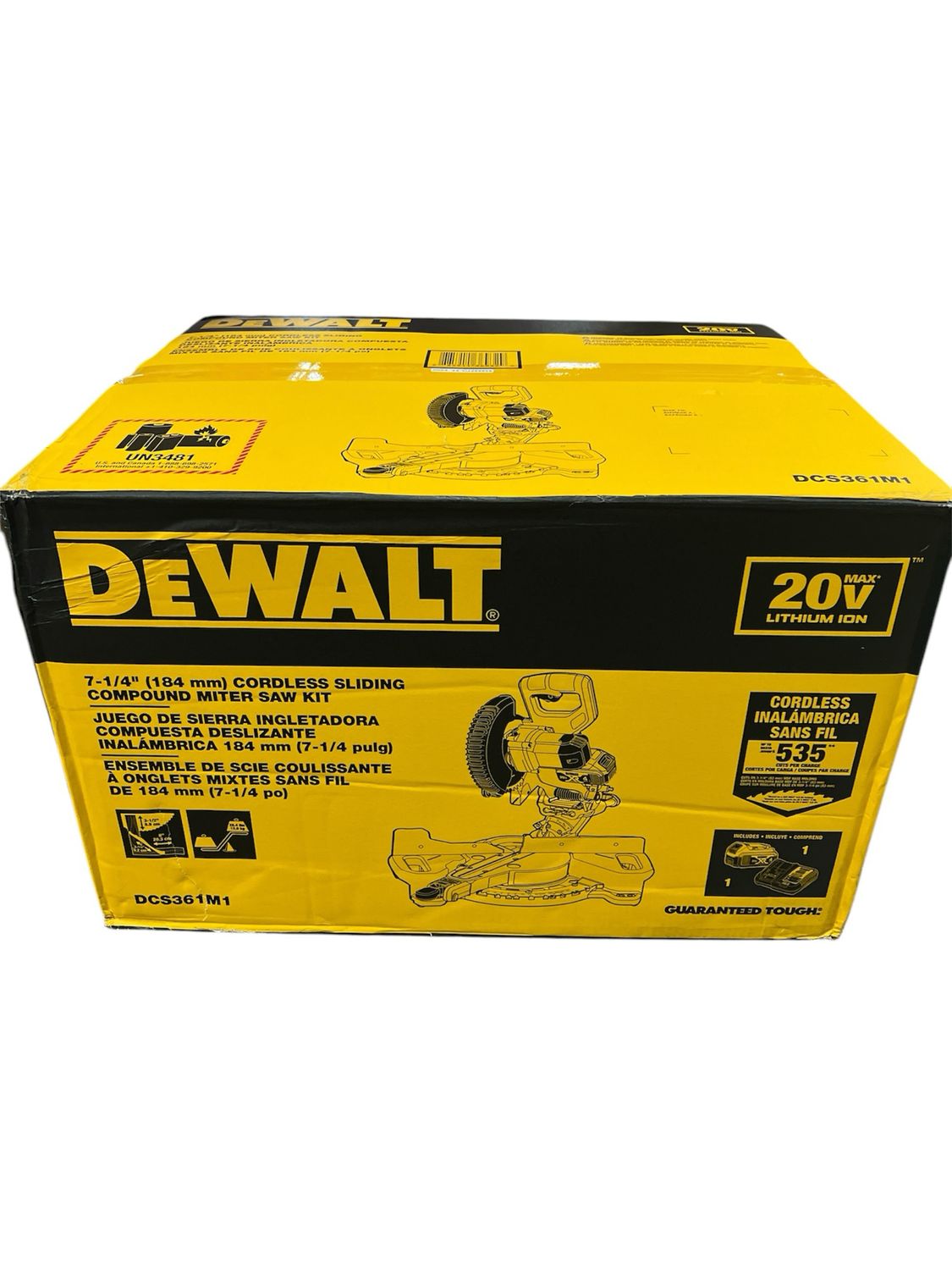 DEWALT 20V MAX Cordless 7-1/4 in. Sliding Miter Saw with (1) 20V Battery 4.0Ah DCS361M1