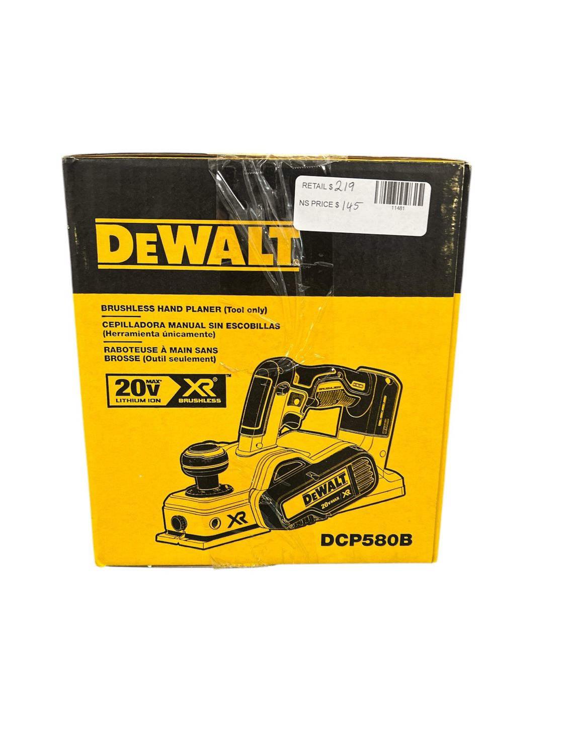 DEWALT 20V MAX XR Cordless Brushless 3-1/4 in. Planer (Tool Only) DCP580B New