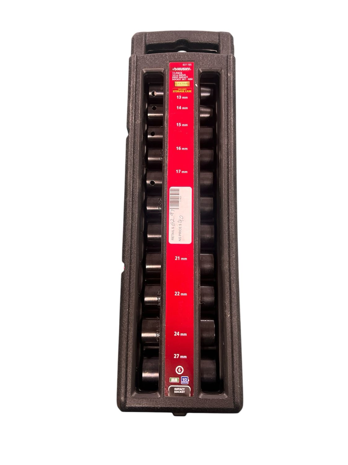 Husky 1/2 in. Drive Metric 6-Point Impact Socket Set with Storage Case (11-Piece) H2DDIMP11PCM New