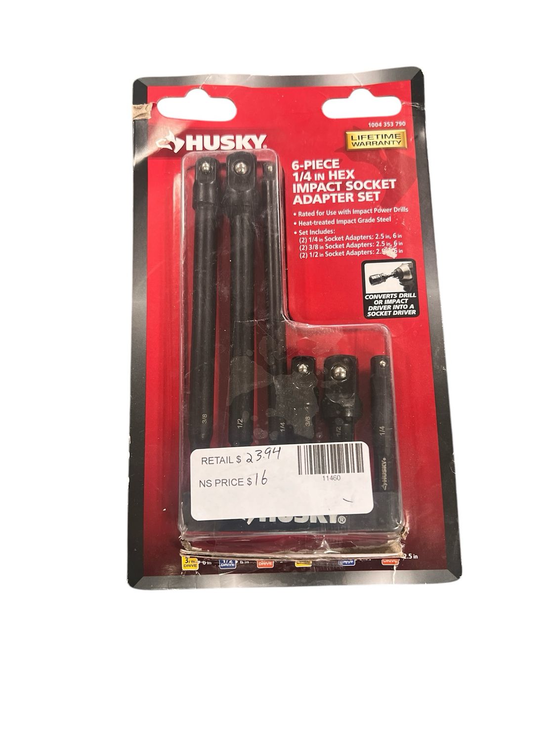 Husky 1/4 in. Drive Impact Driver Socket Adapter Set (6-Piece) HISKDRAPT6PC .