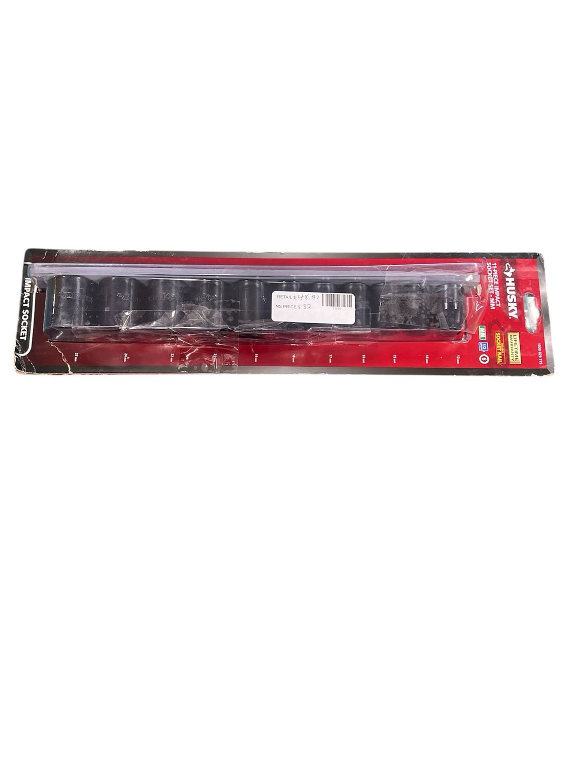 Husky 1/2 in. Drive Standard Metric 6-Point Impact Socket Set (11-Piece) H2DIMSM11PC New