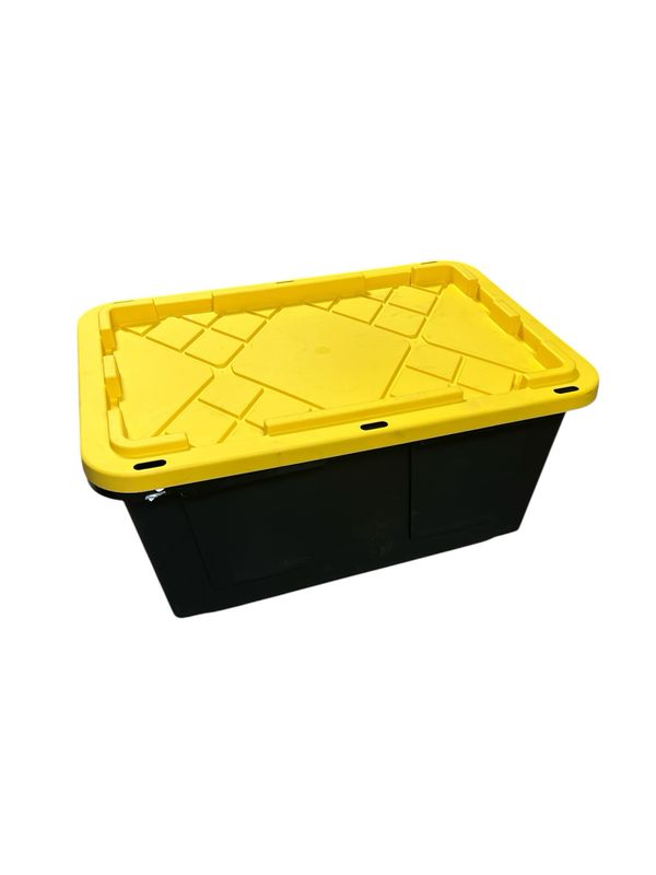 HDX 27 Gal. Tough Storage Tote in Black and Yellow 999-27G-HDX