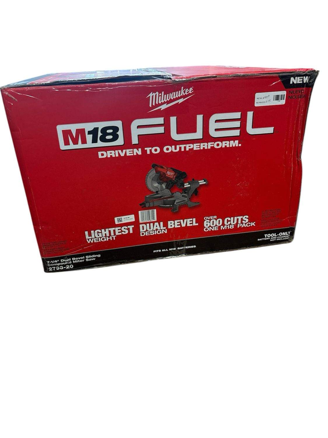 Milwaukee M18 FUEL 18V Lithium-Ion Brushless Cordless 7-1/4 in. Dual Bevel Sliding Compound Miter Saw (Tool-Only) 2733-20