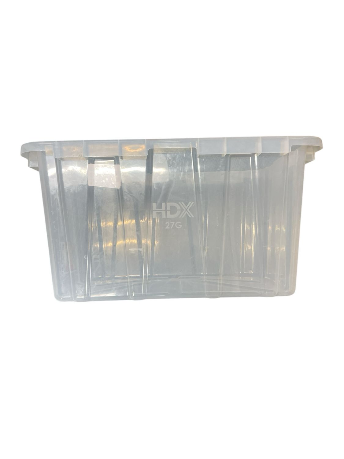 HDX 27 Gal. Tough Storage Tote in Clear No Lid 999-27G-C-HDX Missing Lid