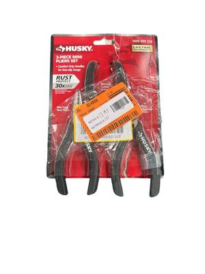 Husky 3-Piece Mini Pliers Set 90922 Lightly Used