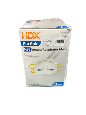 HDX N95 Disposable Respirator Valve Box (15-Pack) H950V New Missing 7 of 15