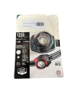 Coast FL86 840 Lumens Alkaline Dual Power LED Battery Powered Headlamp 30827 Used