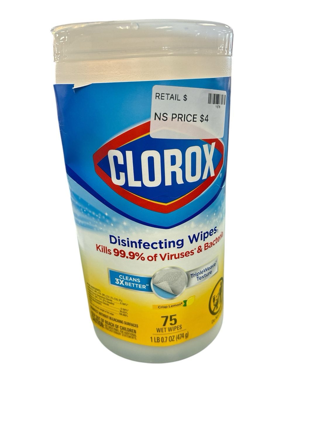 Clorox 75-Count Crisp Lemon and Fresh Scent Bleach Free Disinfecting Cleaning Wipes