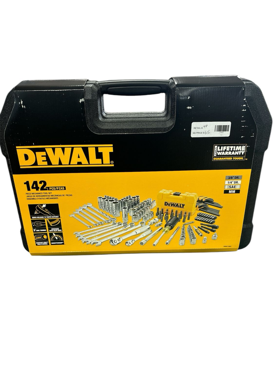 DEWALT 1/4 in. x 3/8 in. Drive Polished Chrome Mechanics Tool Set (142-Piece) DWMT73802