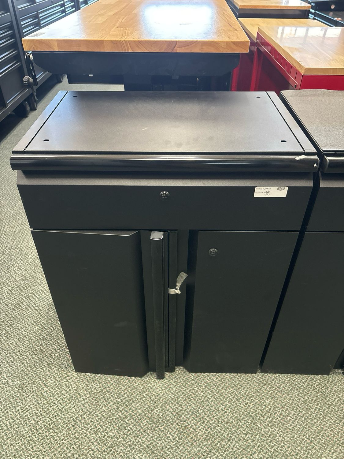 Husky Regular Duty Welded 24-Gauge Steel 1-Drawer 2-Door Garage Base Cabinet in Black (24 in. W x 33 in. H x 16 in. D) G2401B-US