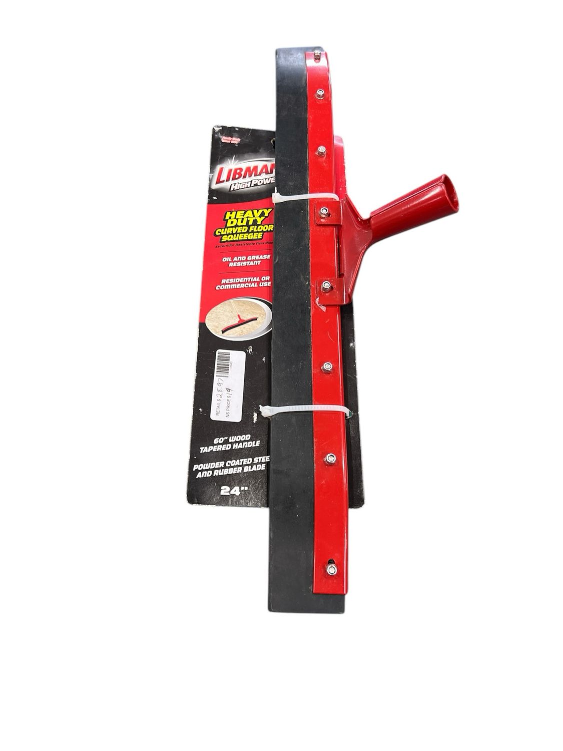 Libman 24 in. High Power Curved Rubber Floor Squeegee 542 Used