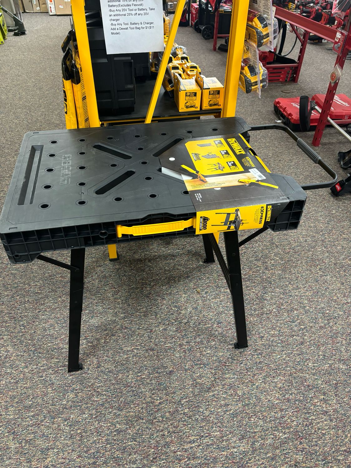 DEWALT 33 in. H Plastic Folding Portable Sawhorse Workbench DWST11556