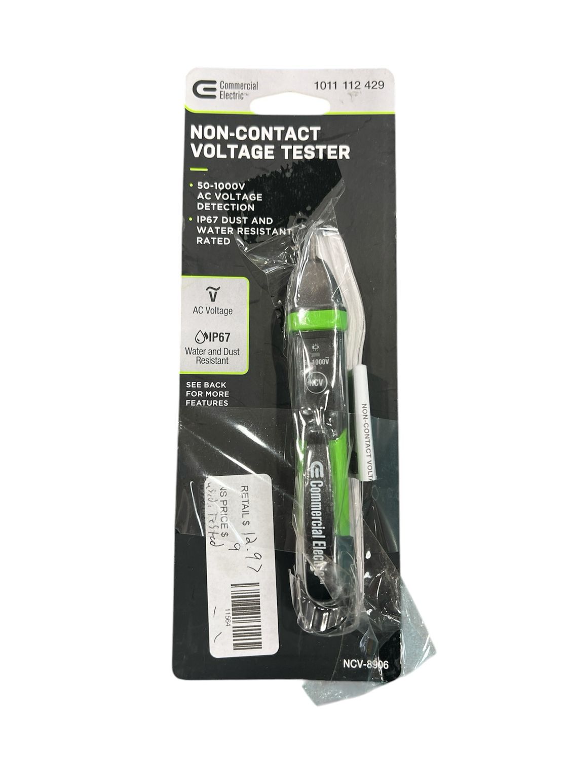 Commercial Electric 50-Volt to 1000-Volt AC Non-Contact Voltage Tester Pen NCV-8906 .