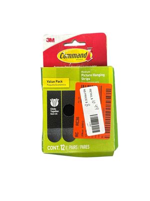 3M Medium Picture Hanging Strips, White, Damage Free Decorating, 12 Pairs 17204BLK-12ES