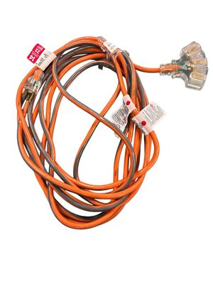 RIDGID 25 ft. 12/3 Heavy Duty Indoor/Outdoor Extension Cord with Tritap Lighted End, Orange/Grey 76025RGD Used