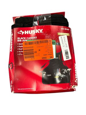 Husky 23 in. 16-Pocket Black Canvas Bib Tool Work Apron HD00122-TH