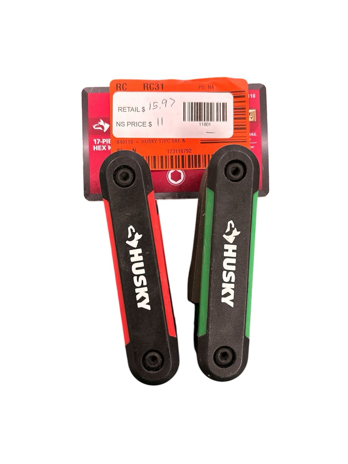 Husky Folding Hex Key Set (9-Pieces SAE, 8-Pieces MM) HFHKSM17PC-06