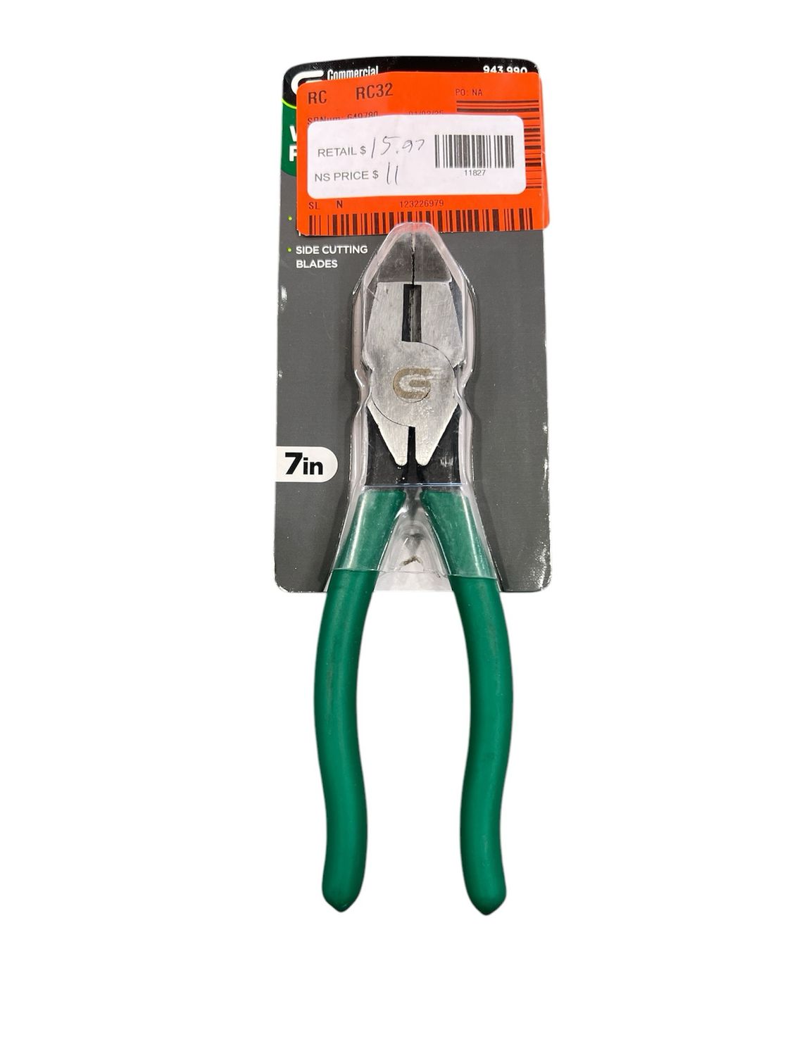Commercial Electric 7 in. Wire Cutting Pliers CE180837 Used
