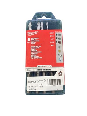 Milwaukee SHOCKWAVE Carbide Multi-Material Drill Masonry Bits Set (5-Pack) 48-20-8898