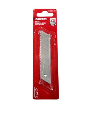 Husky 18 mm Serrated Snap Blades (5-Pack) HKY00062