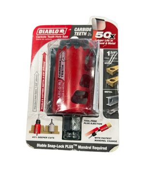 DIABLO 1-3/4 in. Carbide Hole Saw with 2-3/8 in. Cutting Depth DHS1750CT New