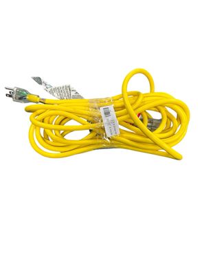 Husky 25 ft. 14/3 Medium Duty Indoor/Outdoor Extension Cord with Lighted End, Yellow 73025HY Light Use