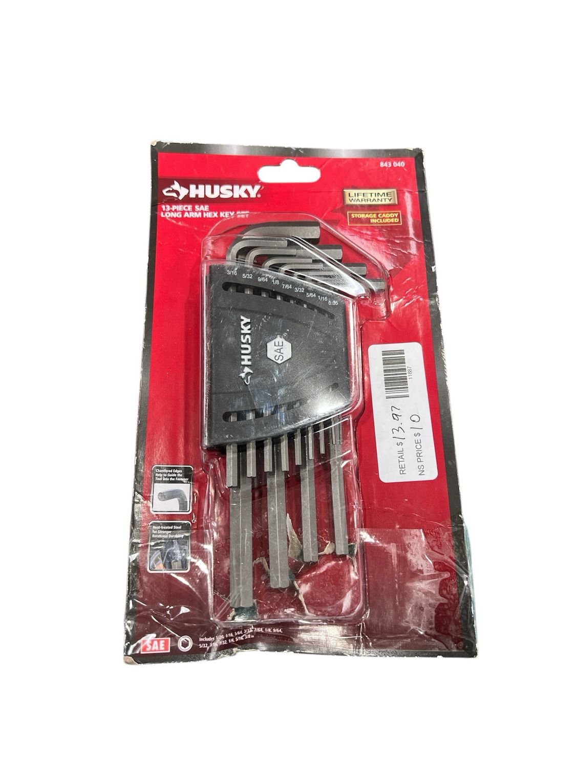 Husky Long Arm Hex Key Set, SAE (13-Piece) HLAHKS13PC-06 New