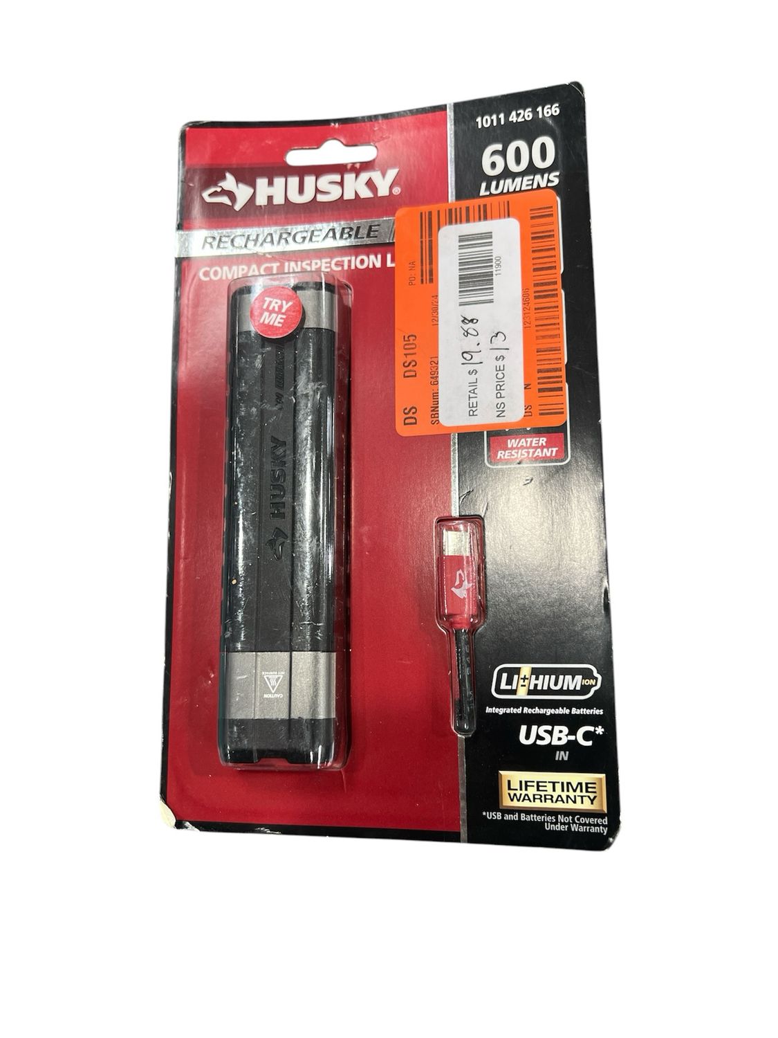 Husky 600-Lumen Compact Rechargeable Inspection Light 91399 New.
