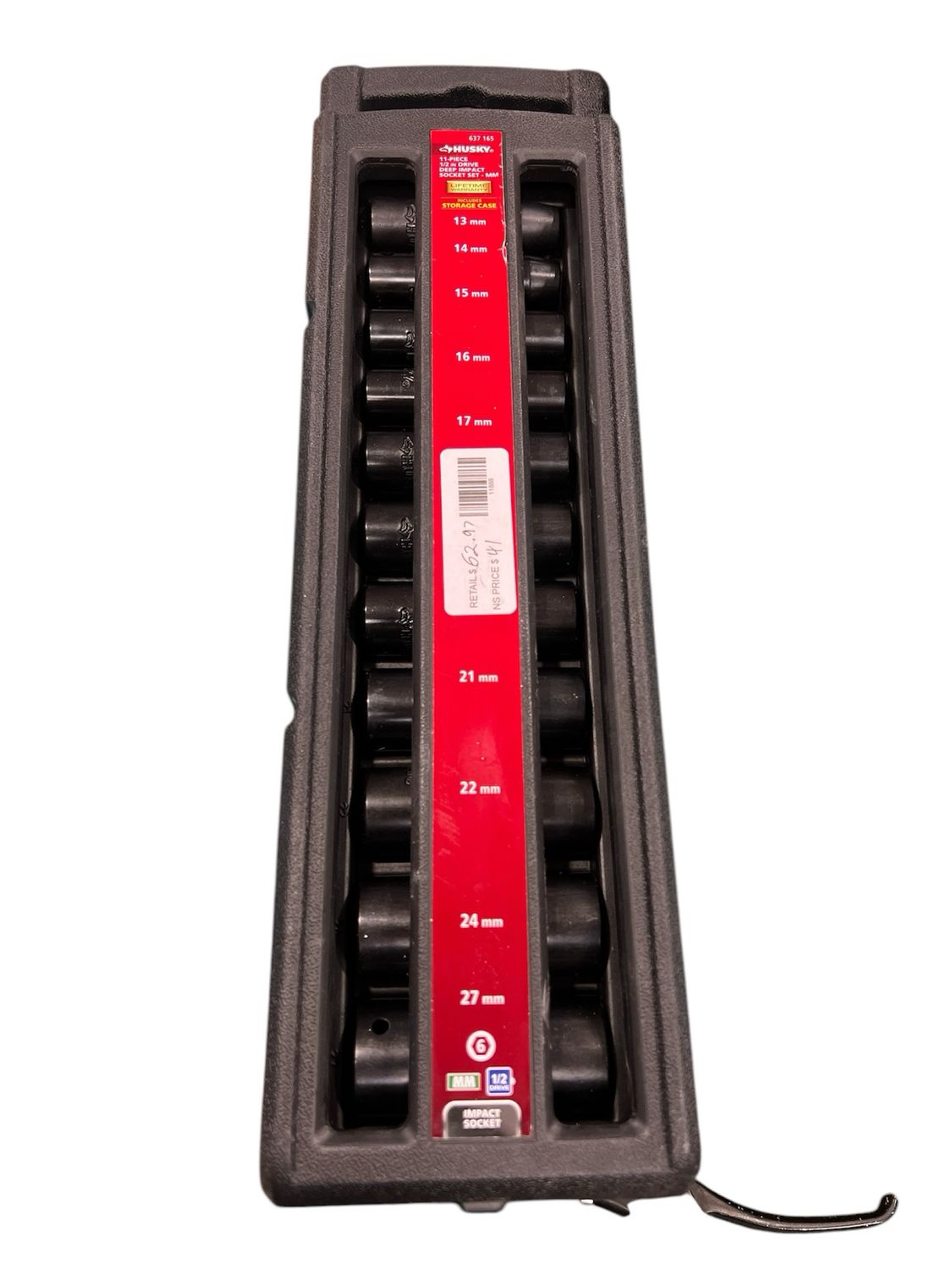 Husky 1/2 in. Drive Metric 6-Point Impact Socket Set with Storage Case (11-Piece) H2DDIMP11PCM New .